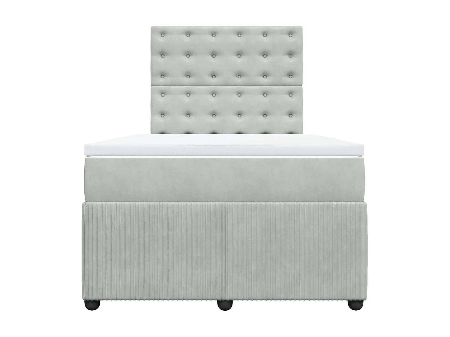 Boxspring met matras fluweel lichtgrijs 120x200 cm