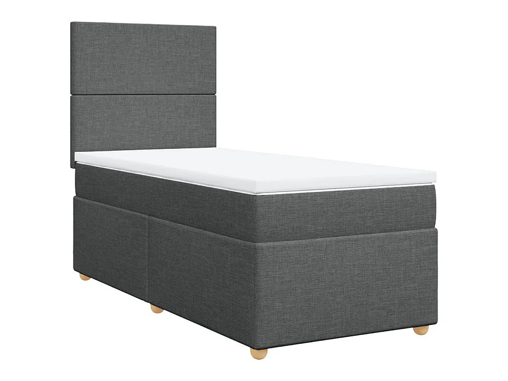 Boxspringbett mit Matratze Dunkelgrau 100x200 cm Stoff