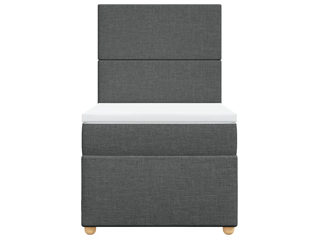 Boxspringbett mit Matratze Dunkelgrau 100x200 cm Stoff