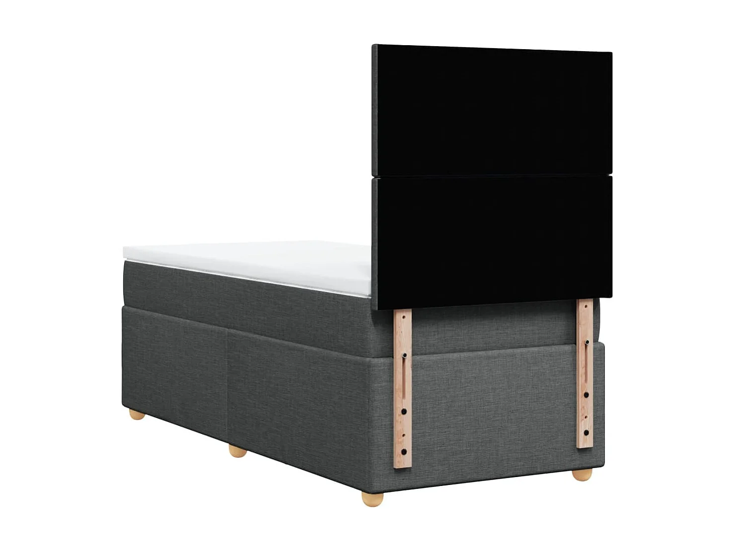 Boxspringbett mit Matratze Dunkelgrau 100x200 cm Stoff