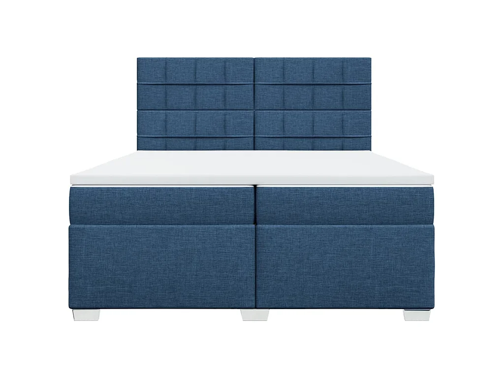 Boxspring met matras stof blauw 200x200 cm