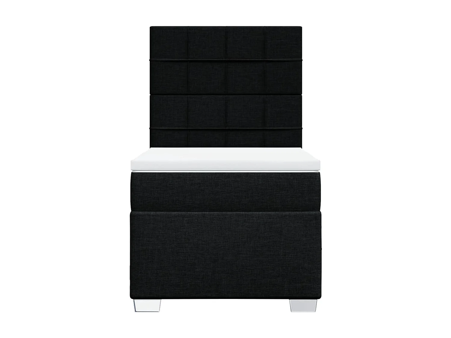 Giroletto a Molle con Materasso Nero 90x190 cm in Tessuto