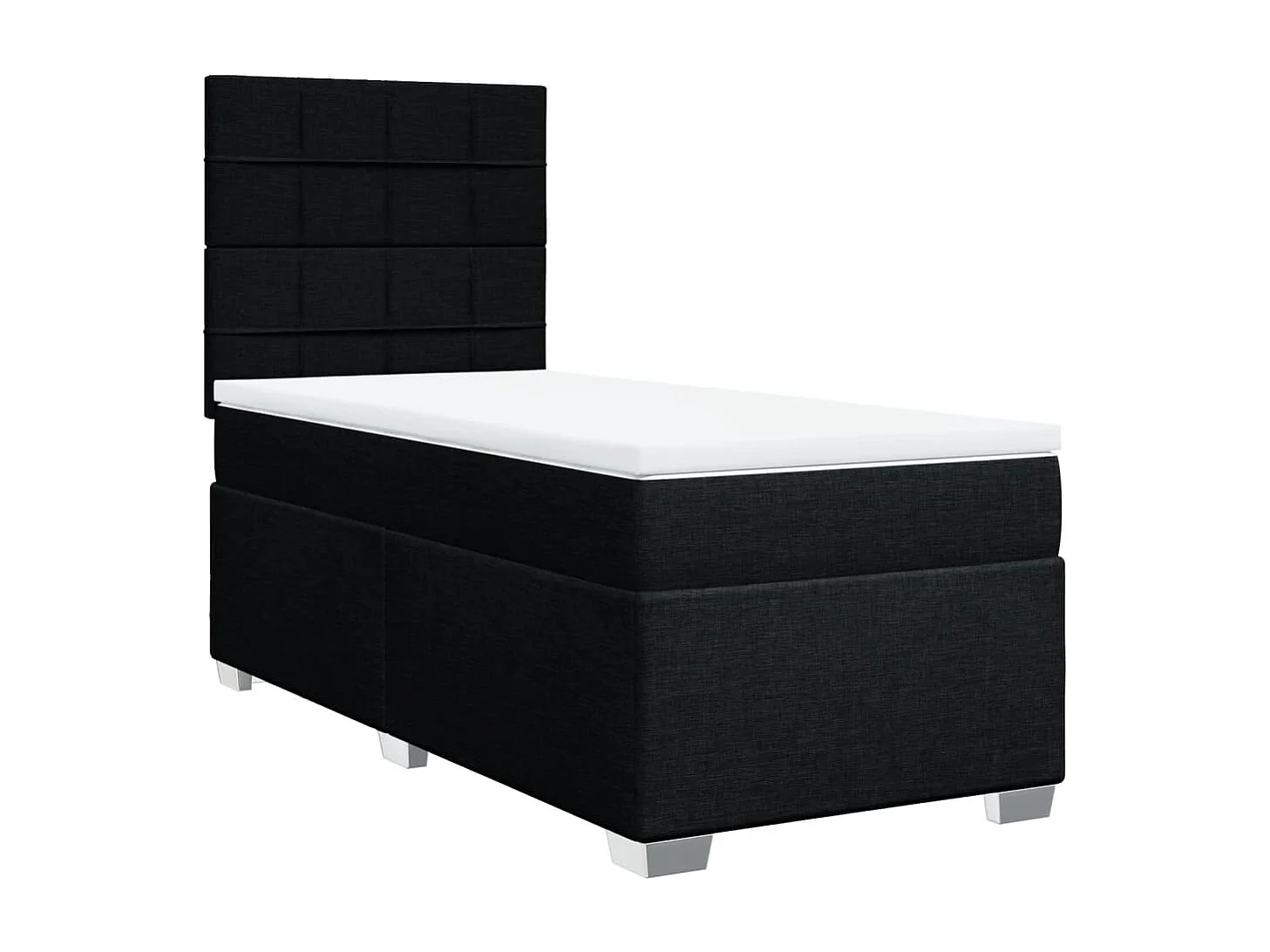 Giroletto a Molle con Materasso Nero 90x190 cm in Tessuto