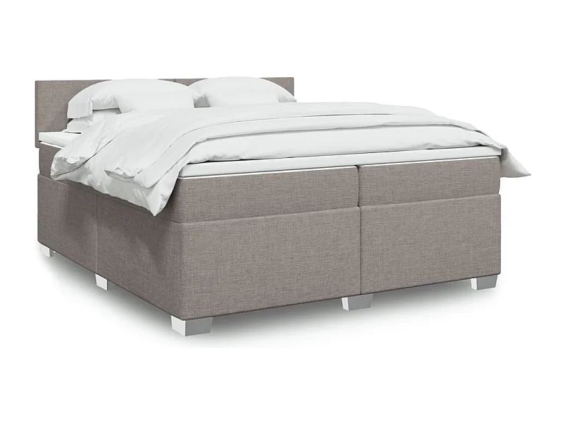 Boxspring met matras stof taupe 200x200 cm