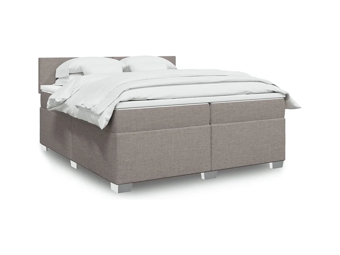 Sommier à lattes de lit avec matelas Taupe 200x200 cm Tissu