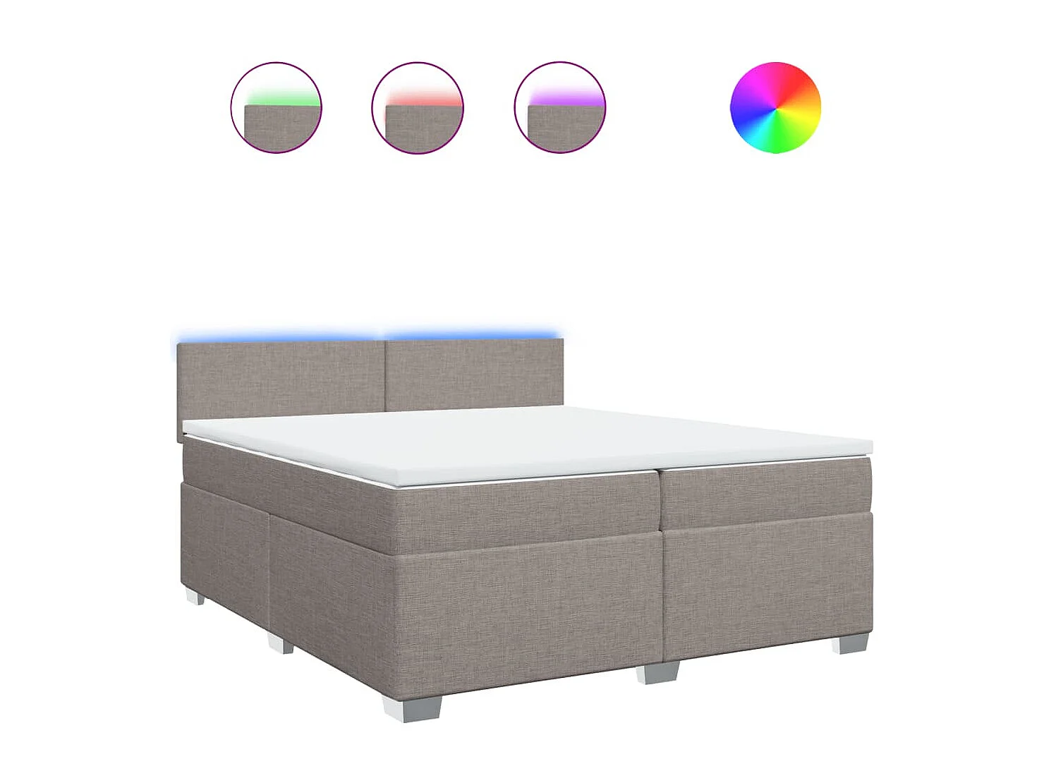 Boxspring met matras stof taupe 200x200 cm