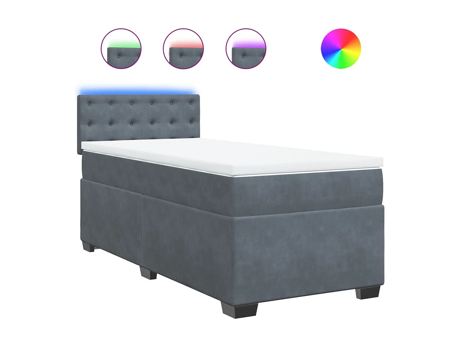 Sommier à lattes de lit avec matelas Gris foncé 100x200 cm