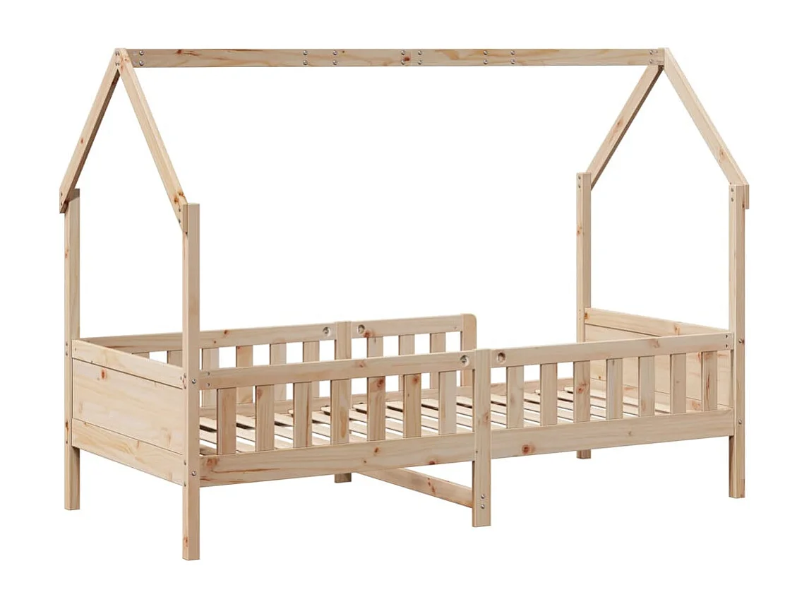 Cadre de lit d'enfants forme de maison sans matelas pin