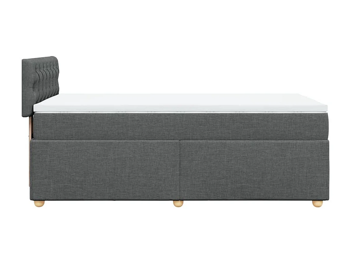 Sommier à lattes de lit avec matelas Gris foncé 90x200 cm Tissu