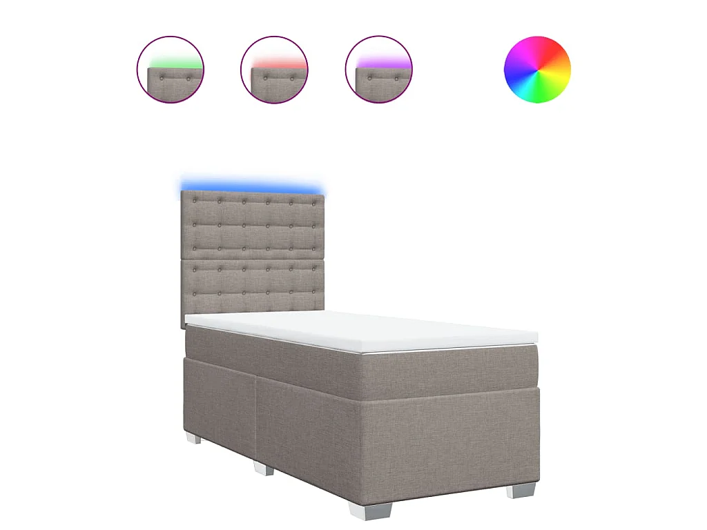 Boxspringbett mit Matratze Taupe 90x190 cm Stoff