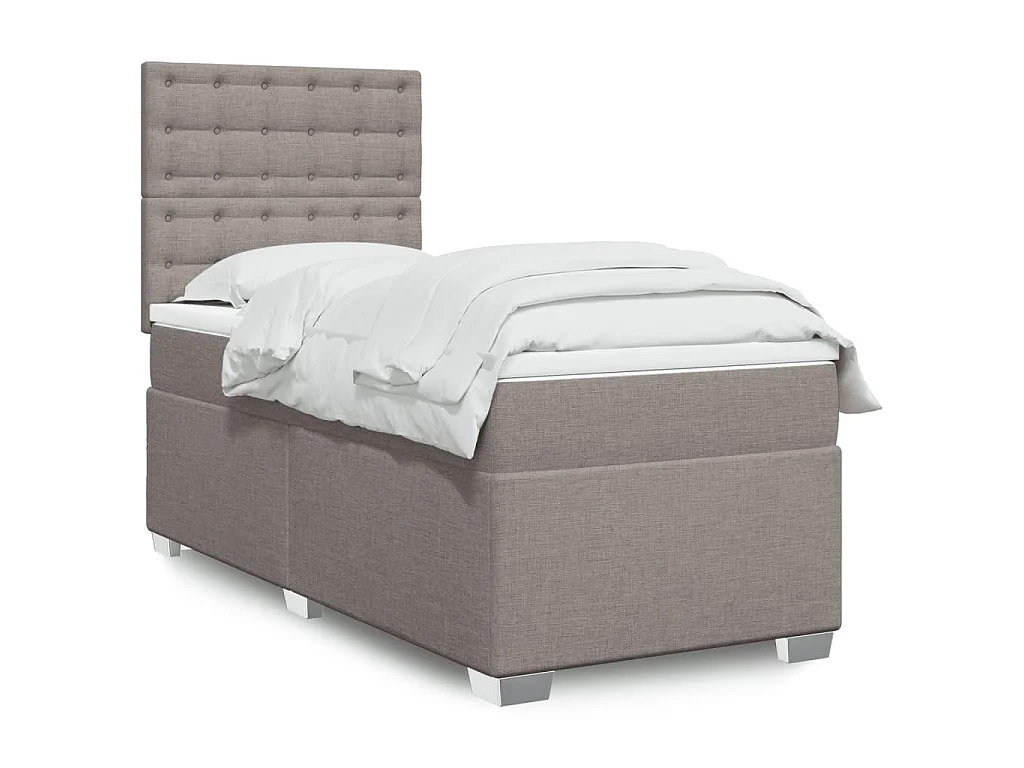 Boxspringbett mit Matratze Taupe 90x190 cm Stoff