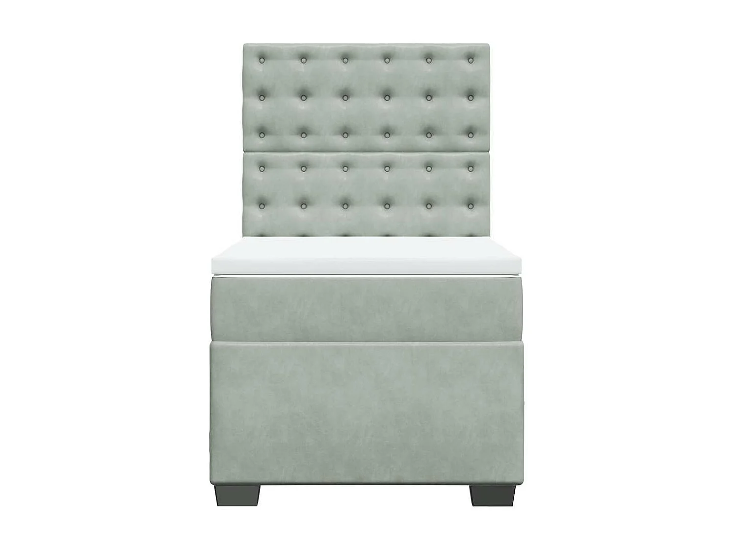 Sommier à lattes de lit et matelas Gris clair 90x200 cm Velours