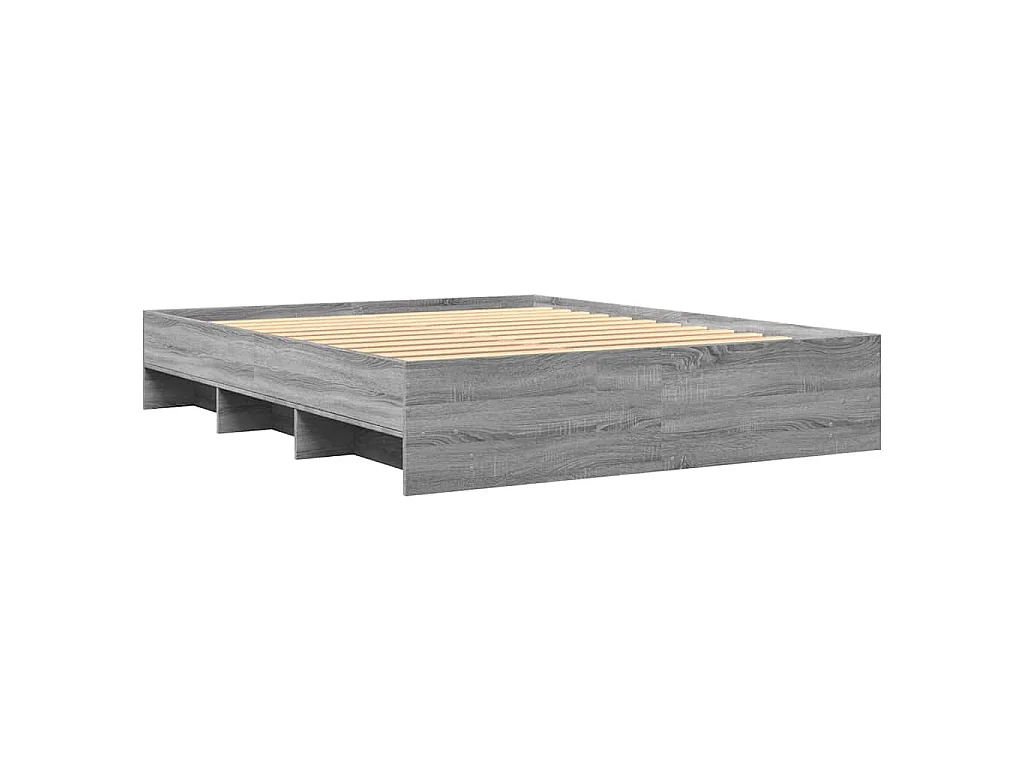 Bedframe zonder matras 160x200 cm spaanplaat grijs Sonoma