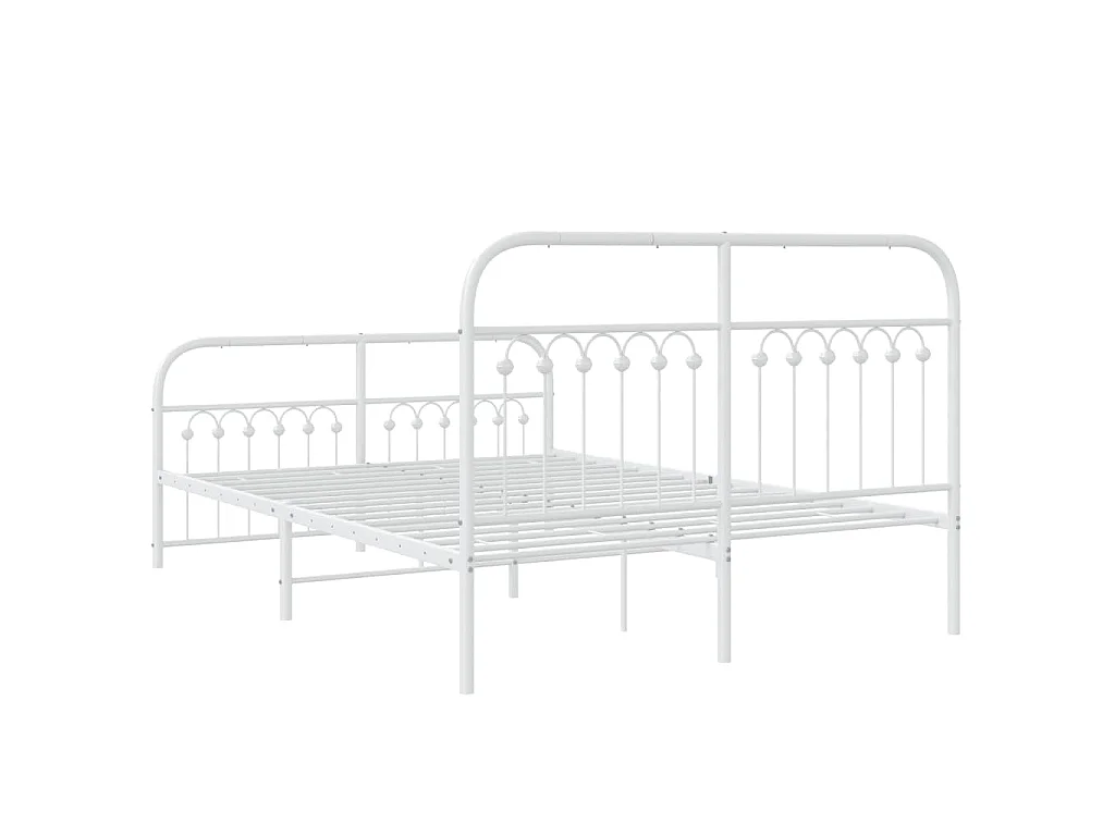 Estructura cama sin colchón con estribo metal blanco 137x190 cm