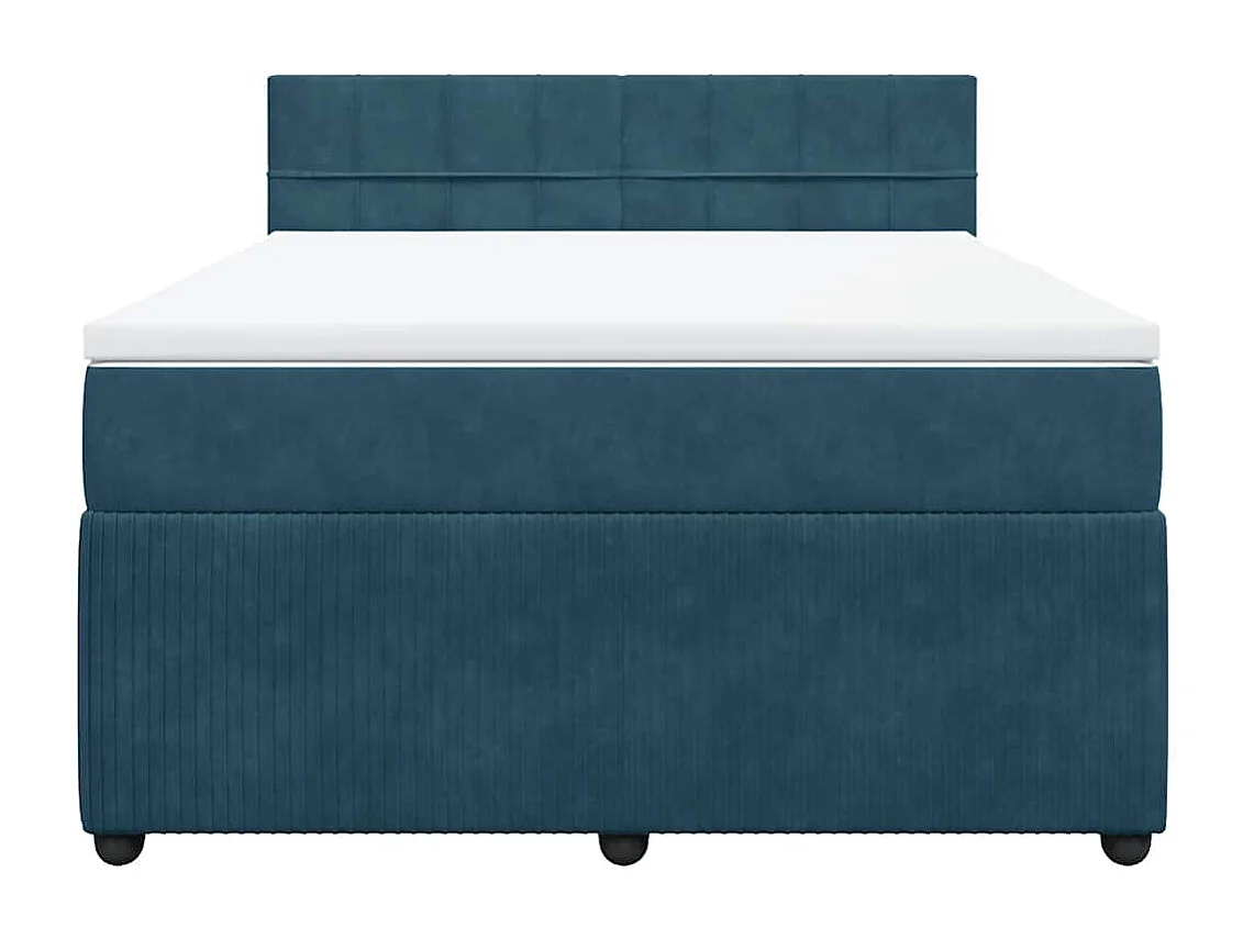 Boxspring met matras fluweel blauw 160x200 cm