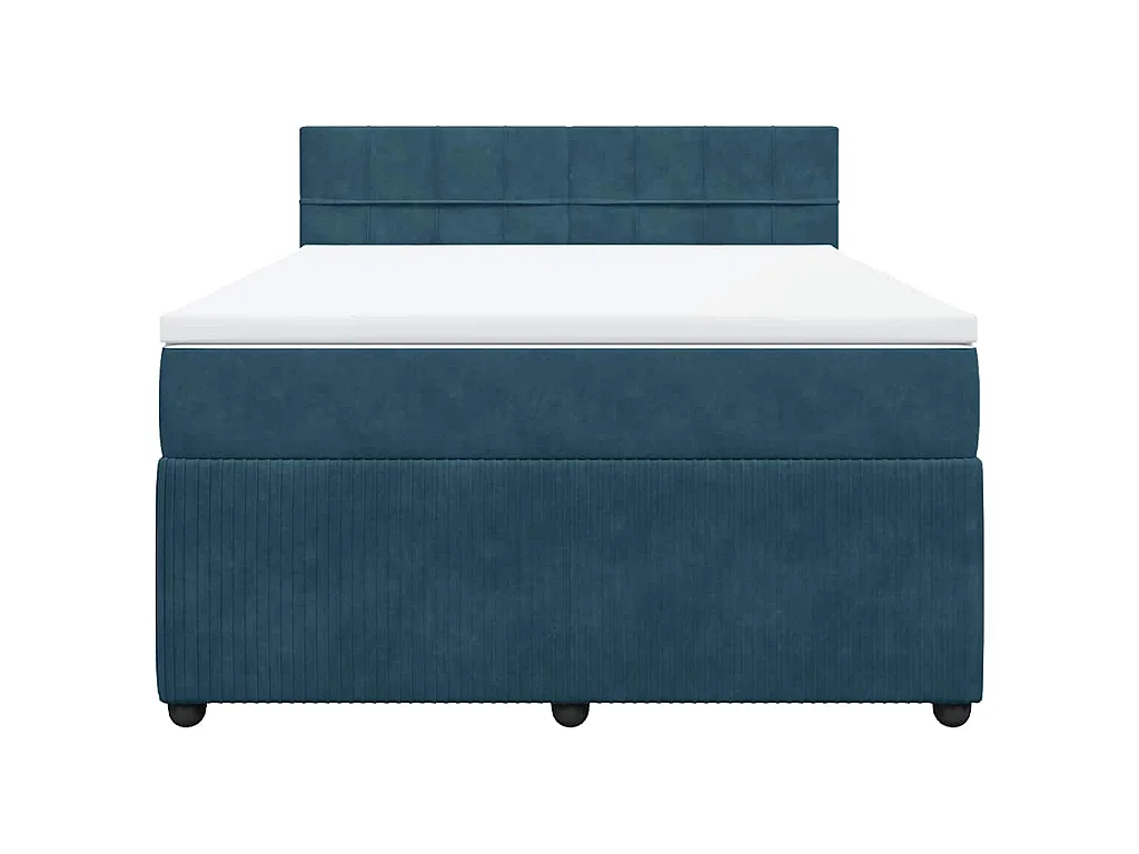 Boxspring met matras fluweel blauw 160x200 cm
