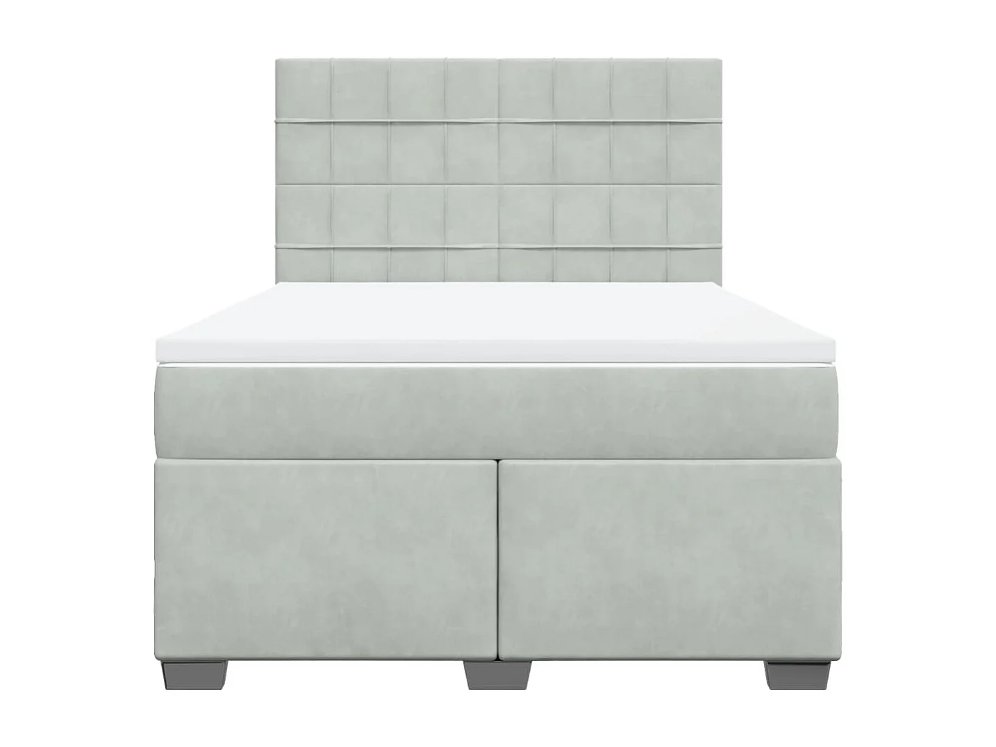 Sommier à lattes de lit et matelas Gris clair 140x200cm Velours