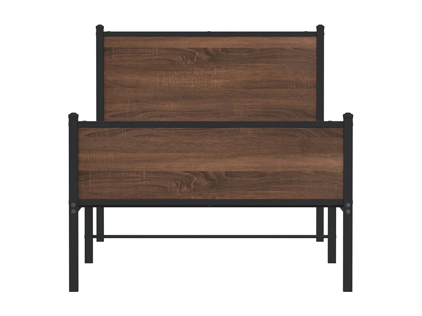 Cadre de lit en métal sans matelas chêne marron 90x200 cm