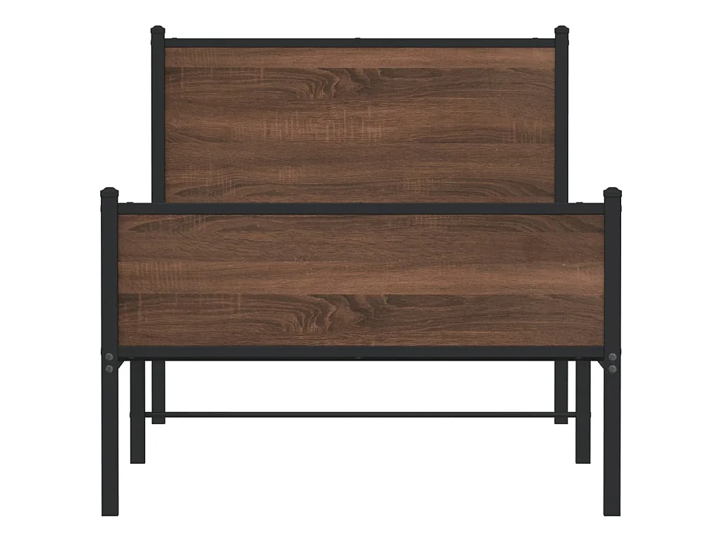 Giroletto senza Materasso in Metallo Rovere Marrone 90x200 cm