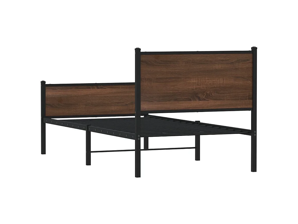 Giroletto senza Materasso in Metallo Rovere Marrone 90x200 cm