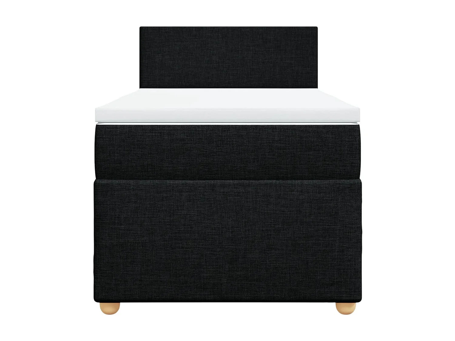 Boxspringbett mit Matratze Schwarz 90x200 cm Stoff