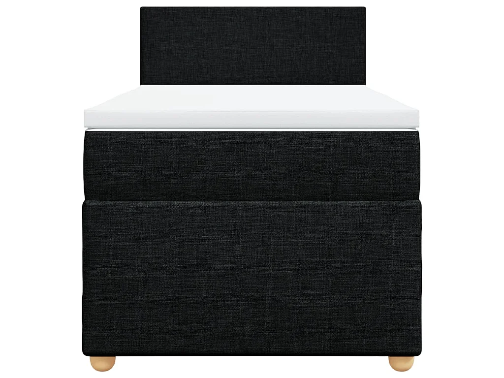 Cama box spring con colchón tela negro 90x200 cm