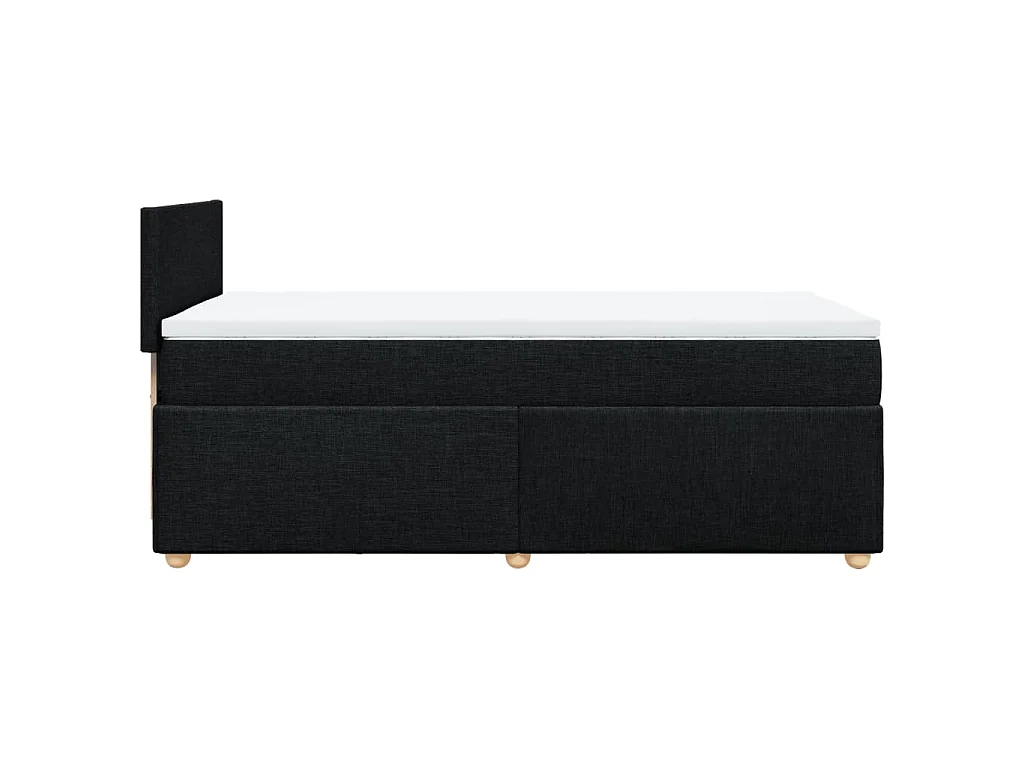 Cama box spring con colchón tela negro 90x200 cm