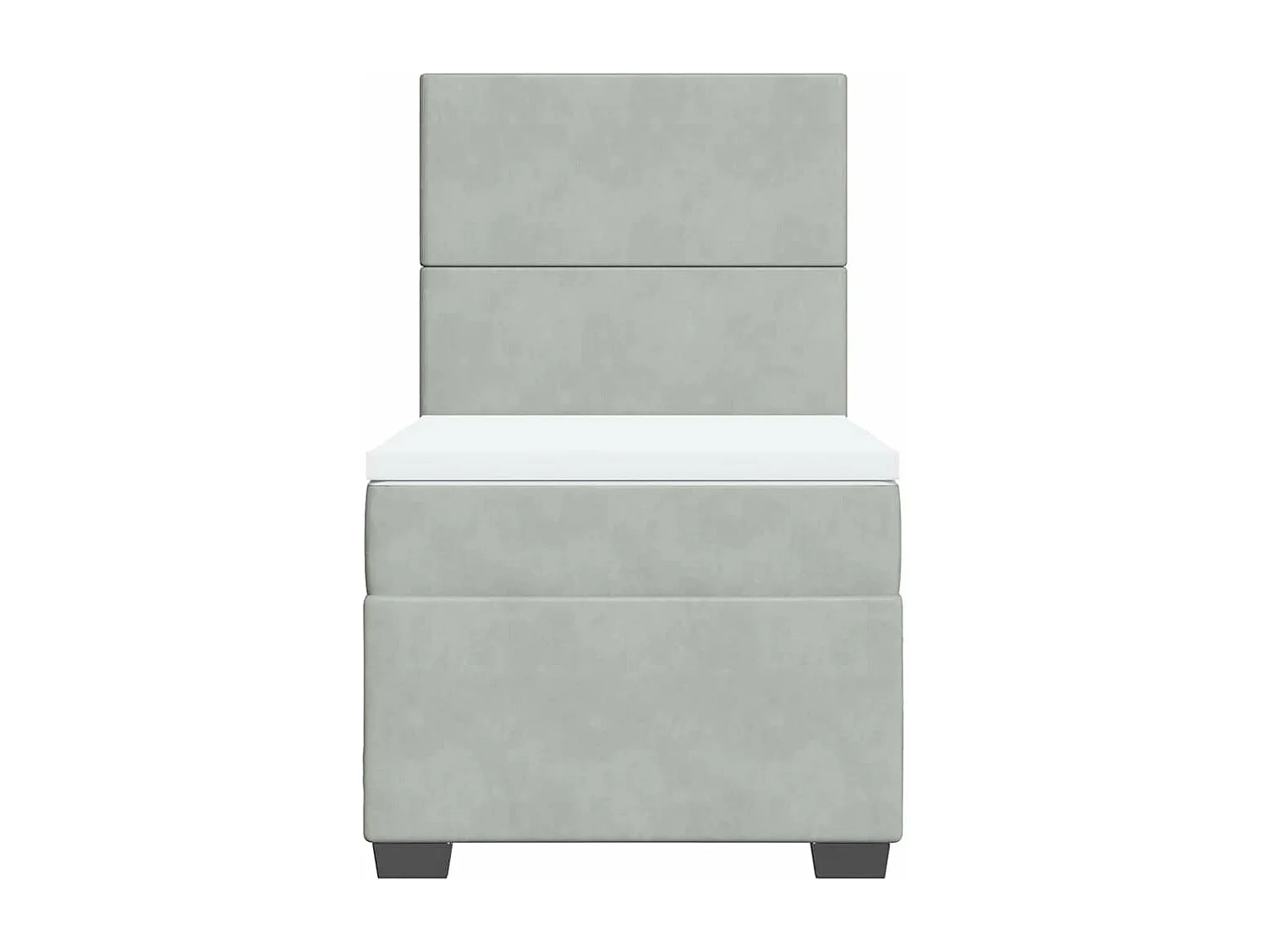 Giroletto a Molle con Materasso Grigio Chiaro 90x200 cm Velluto