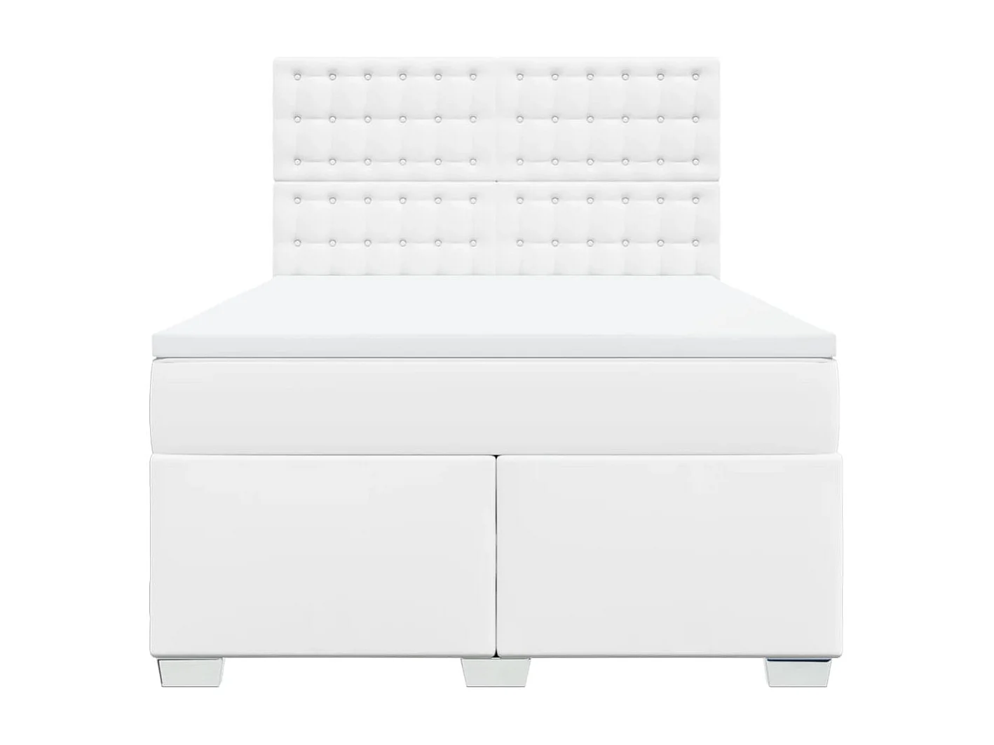 Boxspring met matras kunstleer wit 140x200 cm