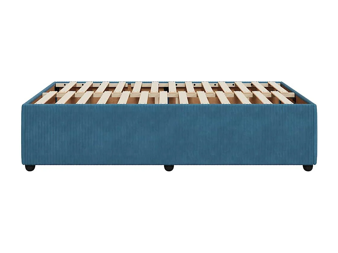 Cadre de lit sans matelas bleu 120x200 cm velours