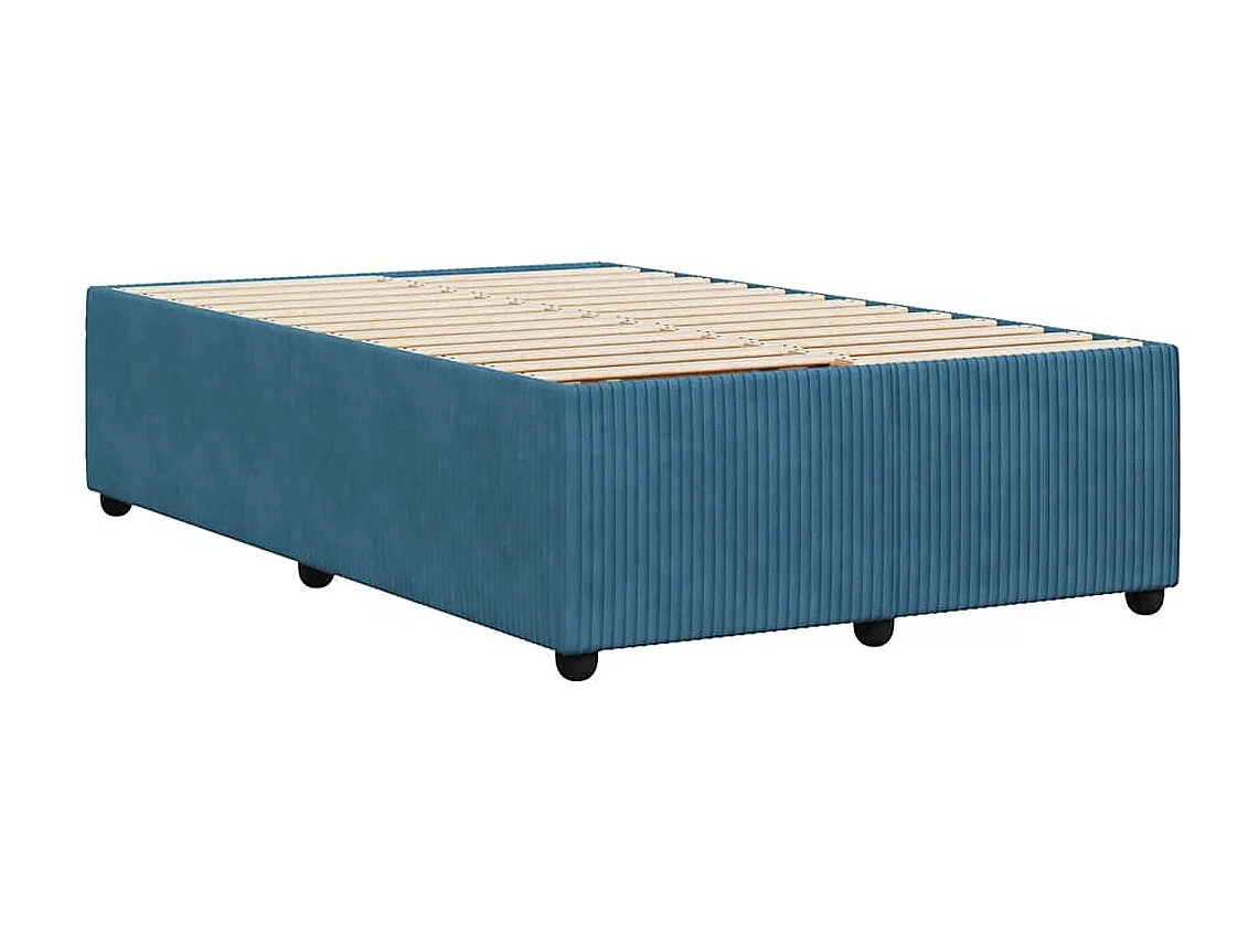 Cadre de lit sans matelas bleu 120x200 cm velours