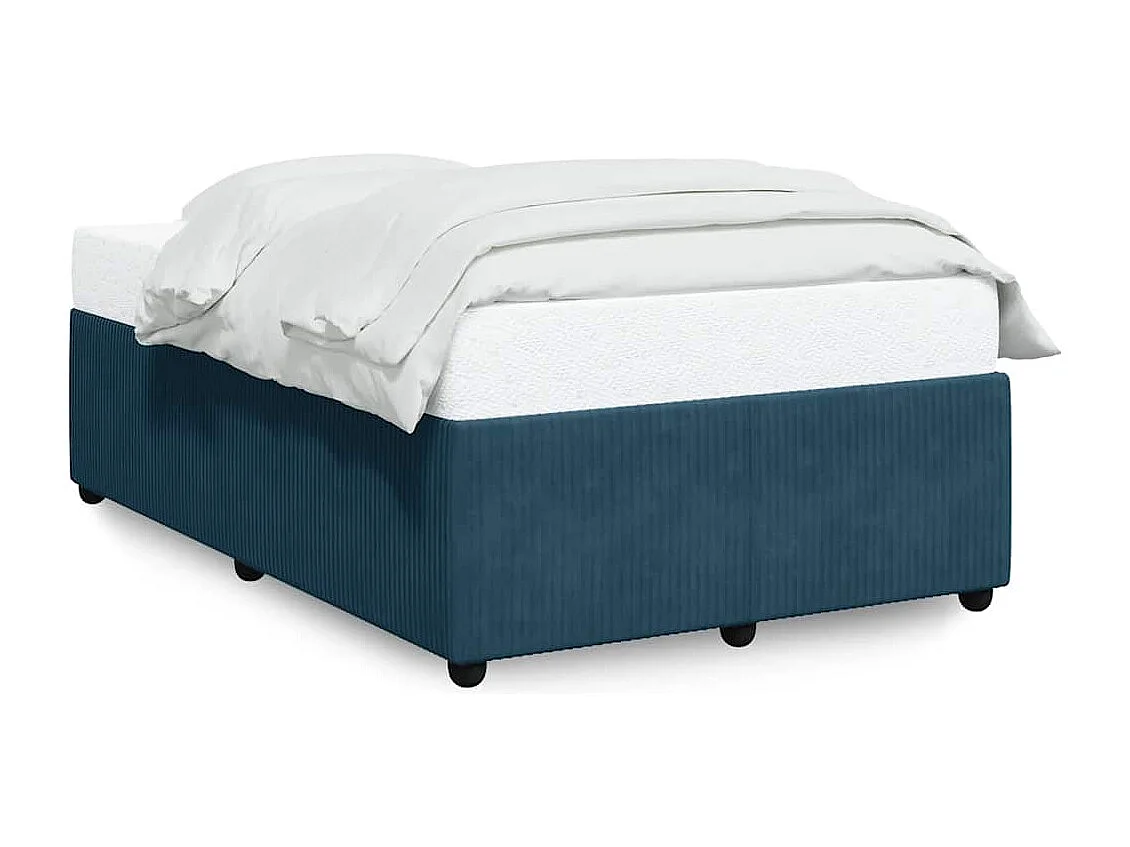 Cadre de lit sans matelas bleu 120x200 cm velours