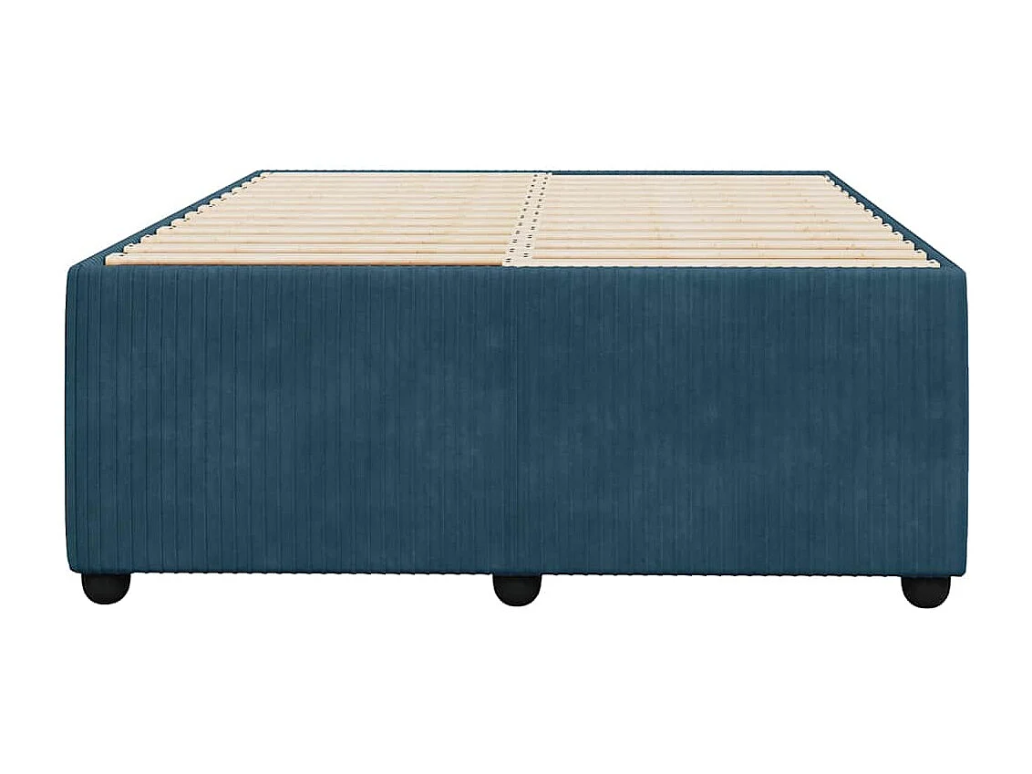 Cadre de lit sans matelas bleu 120x200 cm velours