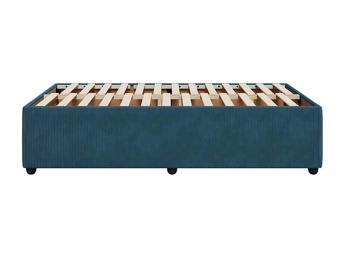Cadre de lit sans matelas bleu 120x200 cm velours