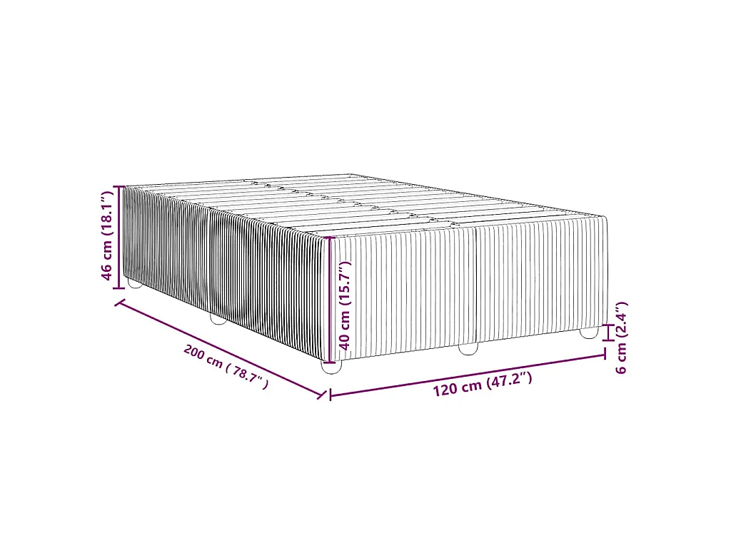 Bettgestell Blau 120x200 cm Samt