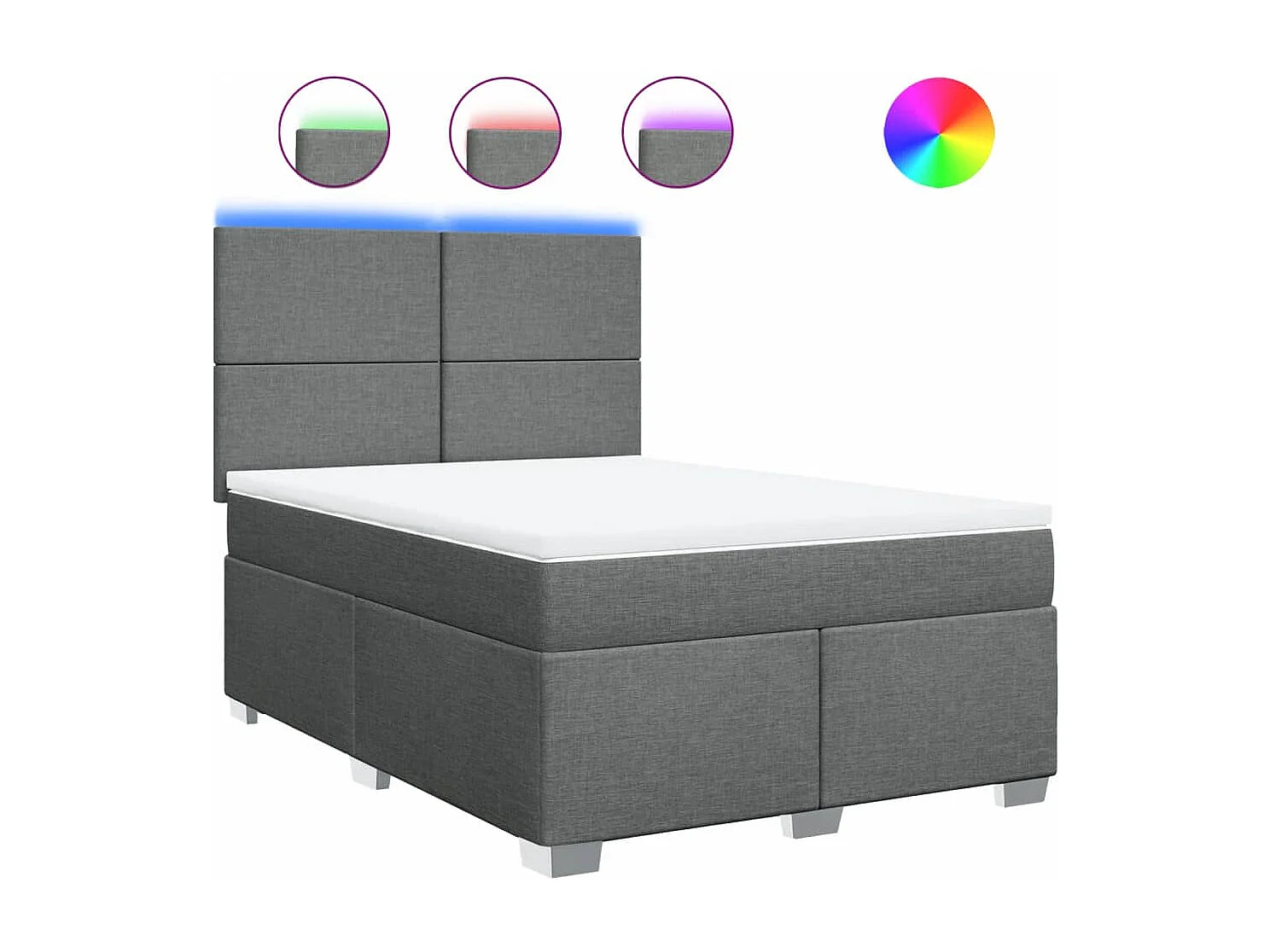 Boxspringbett mit Matratze Dunkelgrau 160x200 cm Stoff