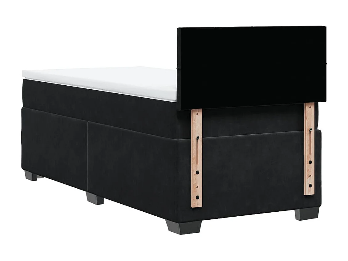 Giroletto a Molle con Materasso Nero 90x190 cm in Velluto