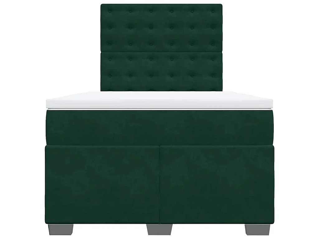 Boxspring met matras fluweel donkergroen 120x190 cm