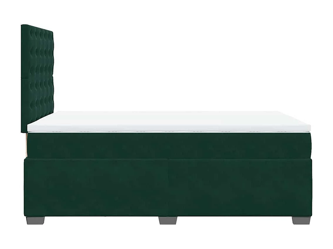 Boxspring met matras fluweel donkergroen 120x190 cm