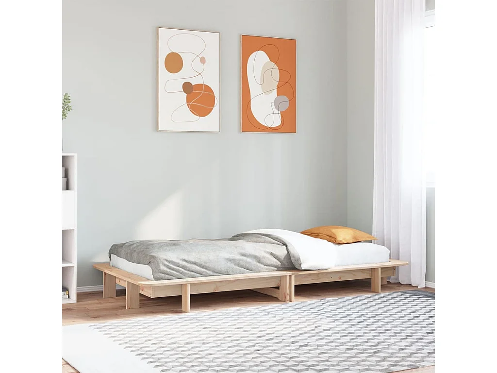 Cadre de lit sans matelas 100x200 cm bois massif de pin