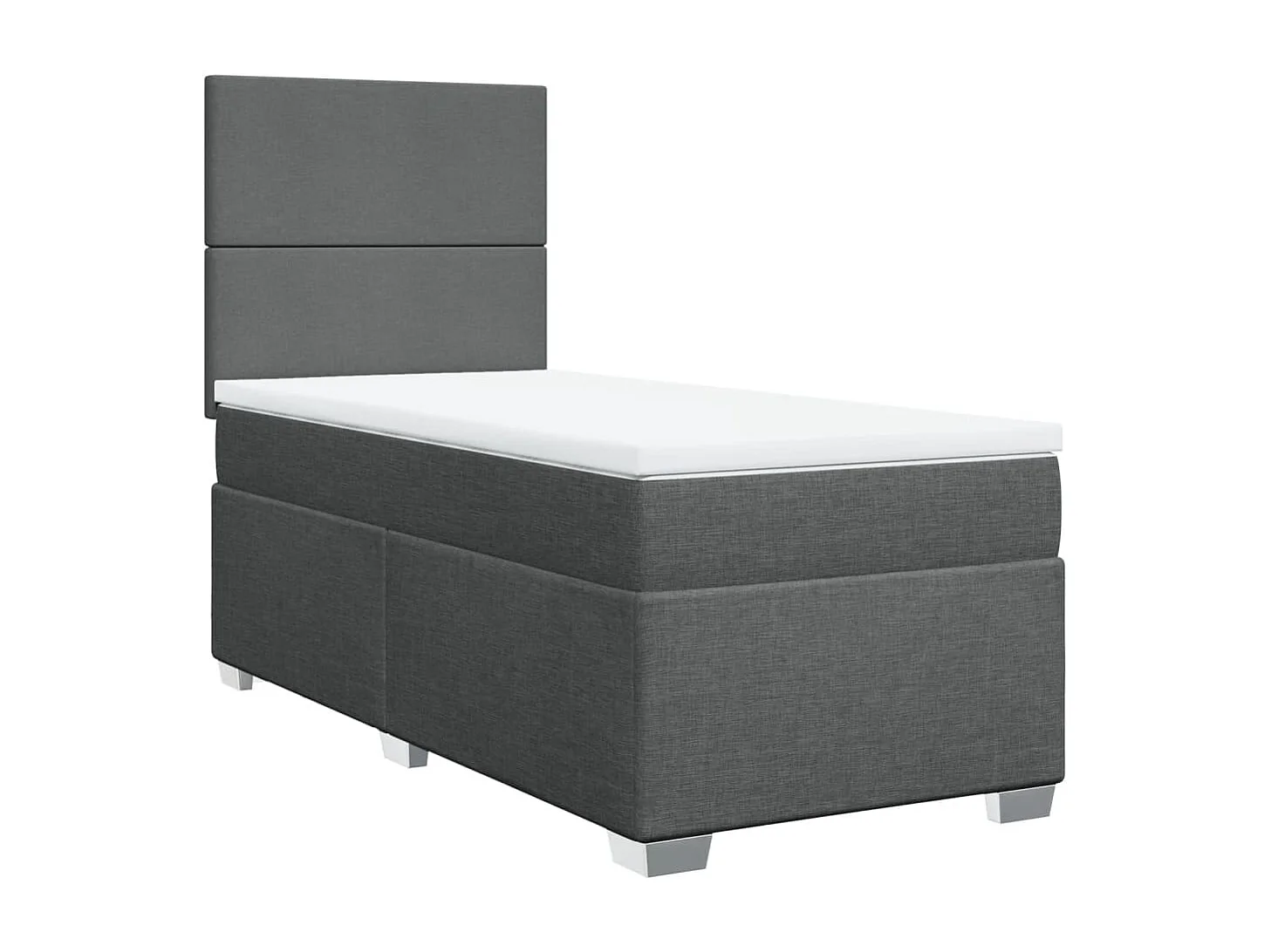 Boxspring met matras stof donkergrijs 100x200 cm