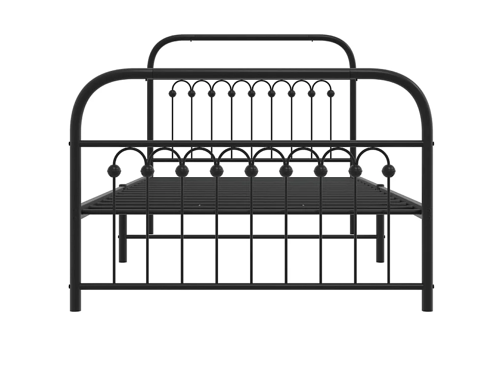 Giroletto con Testiera e Pediera Metallo Nero 100x190 cm