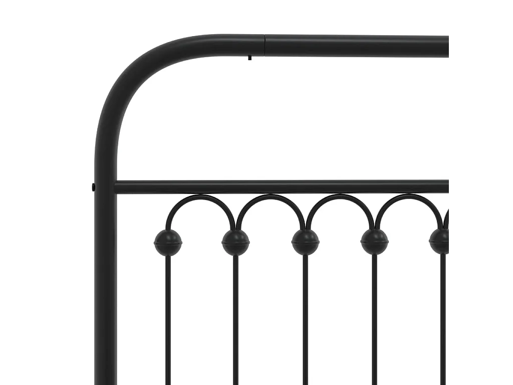 Giroletto con Testiera e Pediera Metallo Nero 100x190 cm