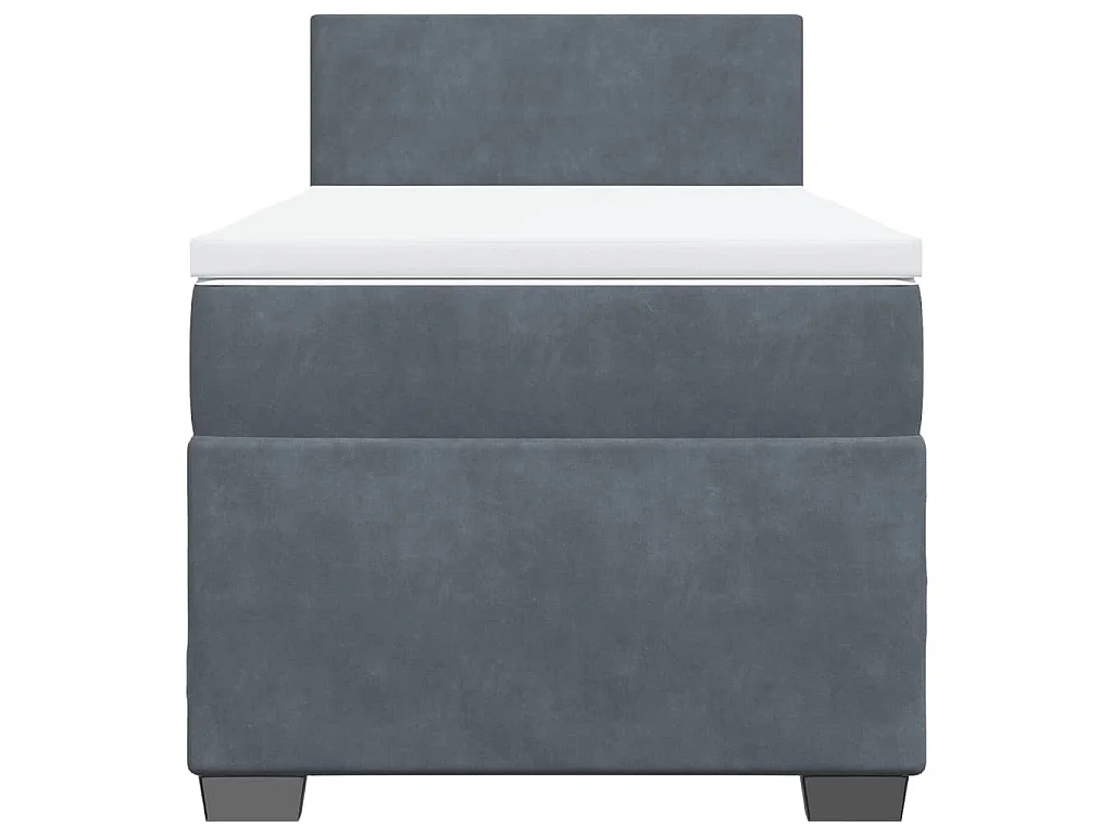 Boxspringbett mit Matratze Dunkelgrau 90x190 cm Samt