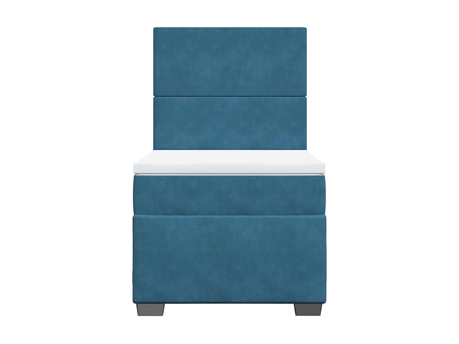 Sommier à lattes de lit avec matelas bleu 90x190 cm velours