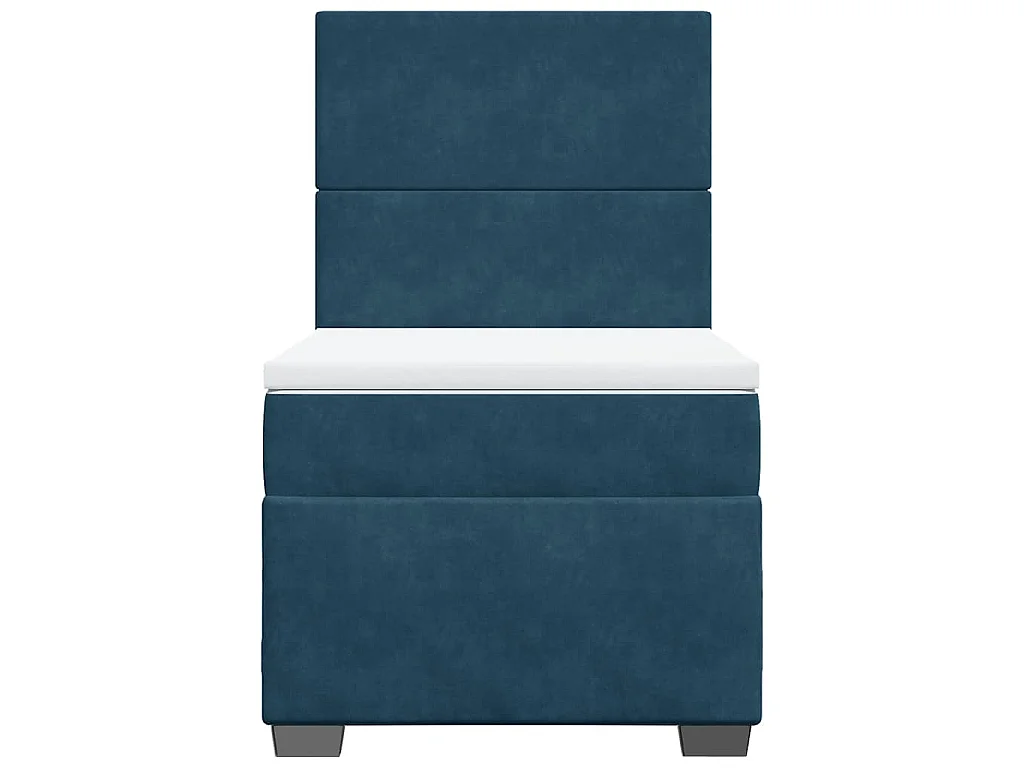 Cama boxspring com colchão 90x190 cm veludo azul
