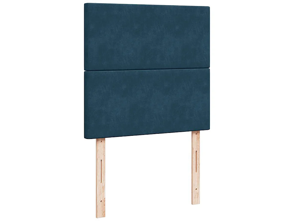 Cama boxspring com colchão 90x190 cm veludo azul