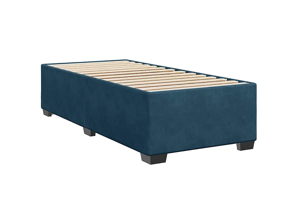 Cama boxspring com colchão 90x190 cm veludo azul
