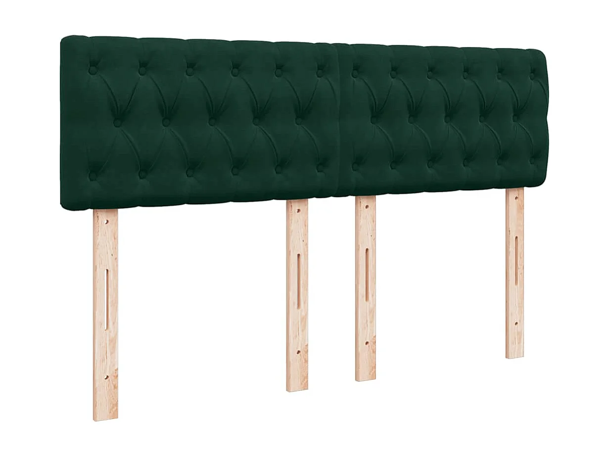 Cama box spring con colchón terciopelo verde oscuro 140x200 cm