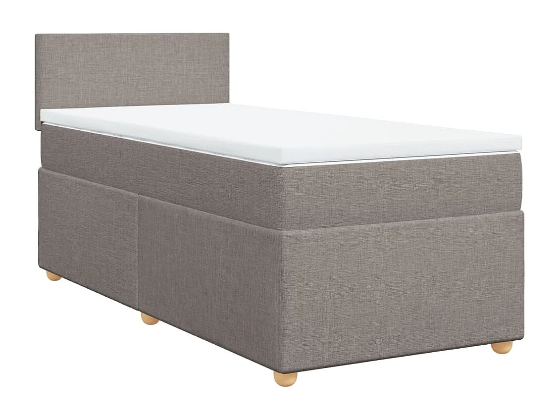 Sommier à lattes de lit avec matelas Taupe 100x200 cm Tissu